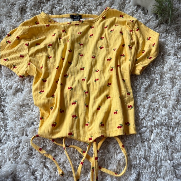 Rue21 Yellow Cherry Patterned Blouse - Picture 1 of 4